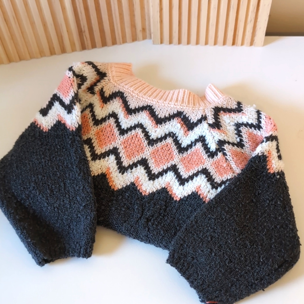 Cat & Jack Crewneck Sweater dress. New without tags. 12Month. Pink and gray.